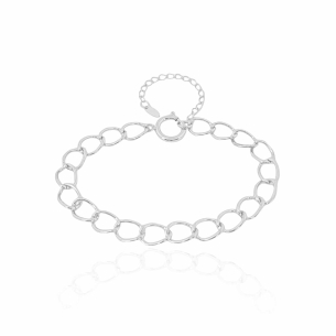 Pulseira Elos Lisos Banho Branco