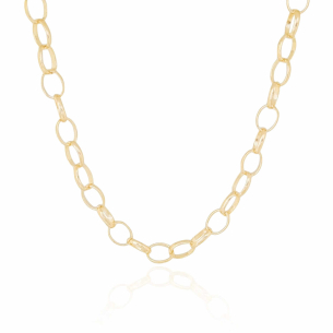 Choker Elos Ovais Lisos Banho Dourado