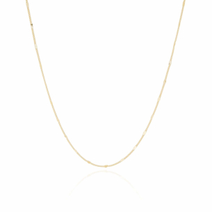 Gargantilha Infantil Elos Grumet Corações Flat Banho Dourado