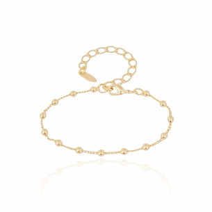 Pulseira Infantil Bolinhas Banho Dourado