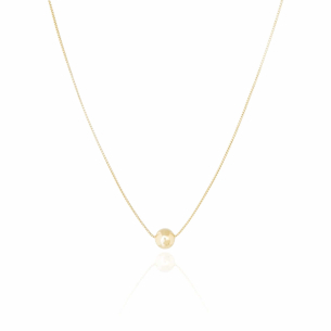 Gargantilha Veneziana Bolinha 12 mm Banho Dourado