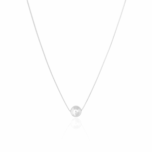 Gargantilha Veneziana Bolinha 8 mm Banho Branco