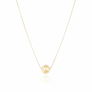 Gargantilha Veneziana Bola Banho Dourado