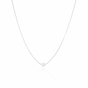 Choker Veneziana Perola Banho Branco