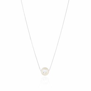 Gargantilha Veneziana Longa Pérola Banho Branco