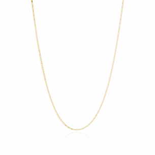 Gargantilha Longa Malha Piastrine Lisa Banho Dourado