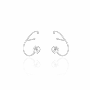Ear Cuff Tarraxa Piercing Banho Branco