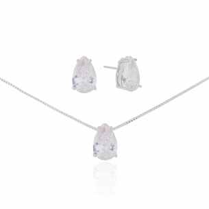 Conjunto Gotas Cristal Banho Branco