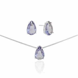 Conjunto Gotas Ametista Banho Branco