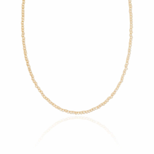 Choker Cristais Salmão Banho Dourado