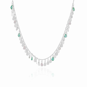 Choker Gotas Colors e Flat Lisa Banho Branco