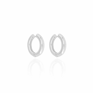 Brinco Argola Tubo Lisa Tamanhho M Banho Branco