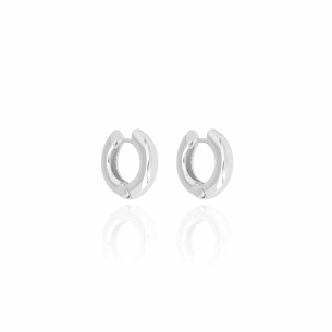 Brinco Argola Tubo Lisa Tamanho P Banho Branco