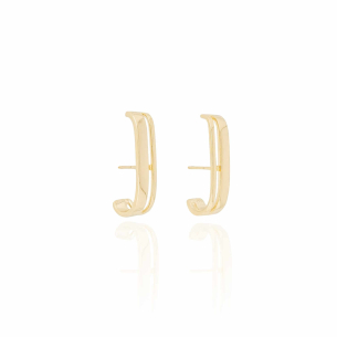 Ear Hook Filetes Lisos Banho Dourado