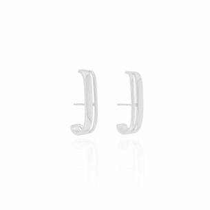 Ear Hook Filetes Lisos Banho Branco