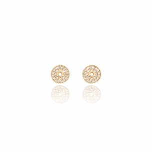 Base Redonda Cravejada Cristal Banho Dourado