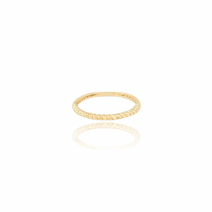 Anel Bolinhas Tamanho 13 Banho Dourado