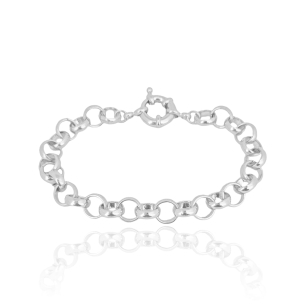 Pulseira Elos Redondos Fecho Boia Banho Branco