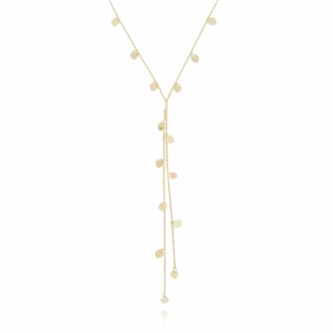 Choker Elos Gravata Corações Flat Banho Dourado