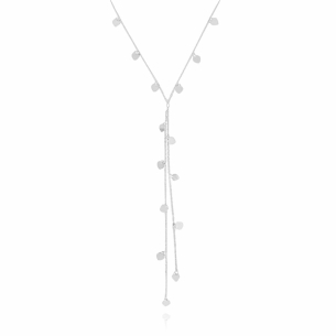 Choker Elos Gravata Corações Flat Banho Branco