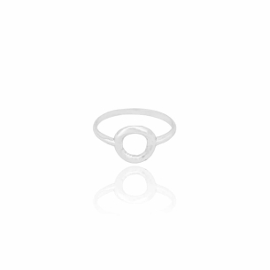 Anel Círculo Vazado Liso Tamanho 13 Banho Branco