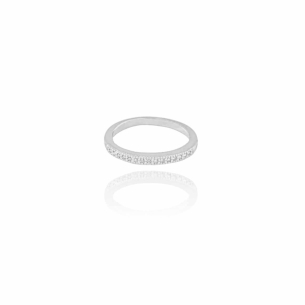 Anel Aparador Cravejado Cristal Tamanho 20 Banho Branco