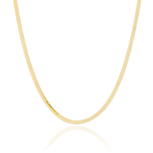 Gargantilha Malha Fita Banho Dourado