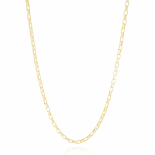 Gargantilha Elos Abaulados Lisos Banho Dourado