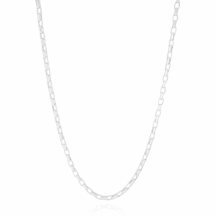 Gargantilha Elos Abaulados Lisos Banho Branco