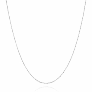 Gargantilha Longa Cordão Baiano Banho Branco