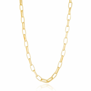 Gargantilha Elos Lisos Banho Dourado