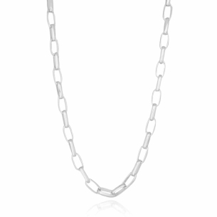 Gargantilha Elos Lisos Banho Branco