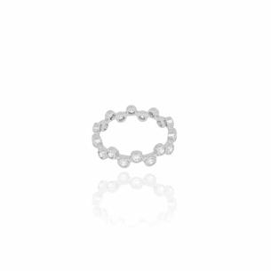 Anel Cravação Inglesa Cristal Tamanho 24 Banho Branco