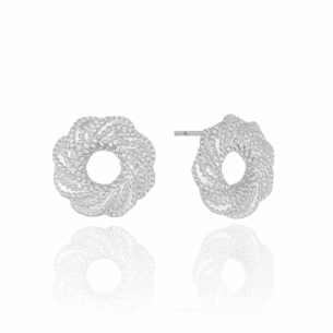 Brinco Mandala Textura Banho Branco