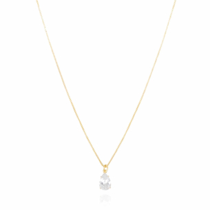 Gargantilha Veneziana Gota Cristal Banho Dourado