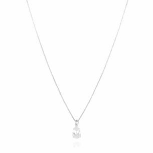 Gargantilha Veneziana Gota Cristal Banho Branco