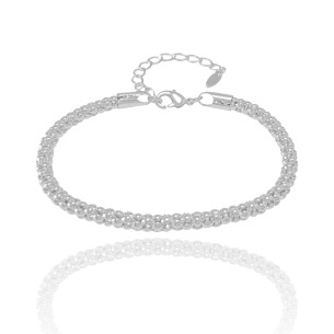 Pulseira Malha Morango Banho Branco