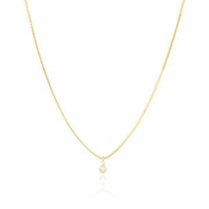 Gargantilha Veneziana Infantil Ponto de Luz Banho Dourado