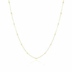 Gargantilha Veneziana Infantil Bolinhas Banho Dourado