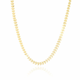 Choker Folhas Lisas Banho Dourado