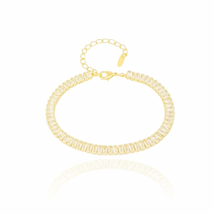 Pulseira Riviera Cristal Banho Dourado