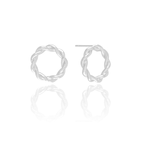 Brinco Argola Frontal Torcida Banho Branco