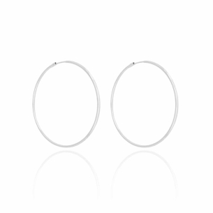 Brinco Argola Lisa Tubo Banho Branco