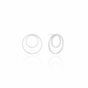 Brinco Argola Dupla Lisa Banho Branco