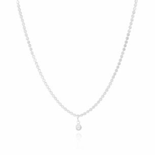 Choker Ponto de Luz Plaquetas Redondas Banho Branco