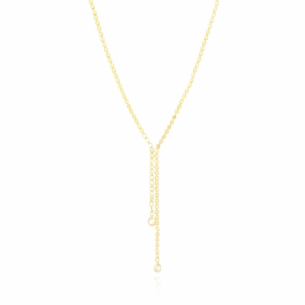 Gargantilha Gravata Plaquetas Achatadas Ponto de luz Banho Dourado