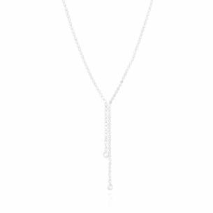 Gargantilha Gravata Plaquetas Achatadas Ponto de luz Banho Branco