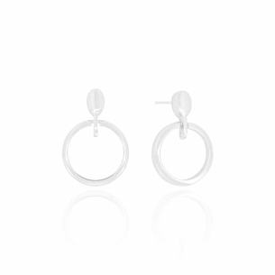 Brinco Argola Base Oval Lisa Banho Branco