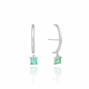 Ear Hook Turmalina Liso Banho Branco