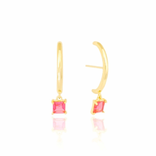 Ear Hook Rubi Liso Banho Dourado
